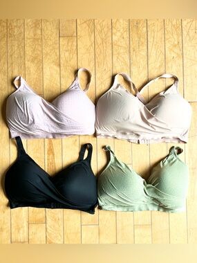 Deesse Lingerie Black/Pink/Green/Beige Draped Cross Front Bra Lot Size 42G